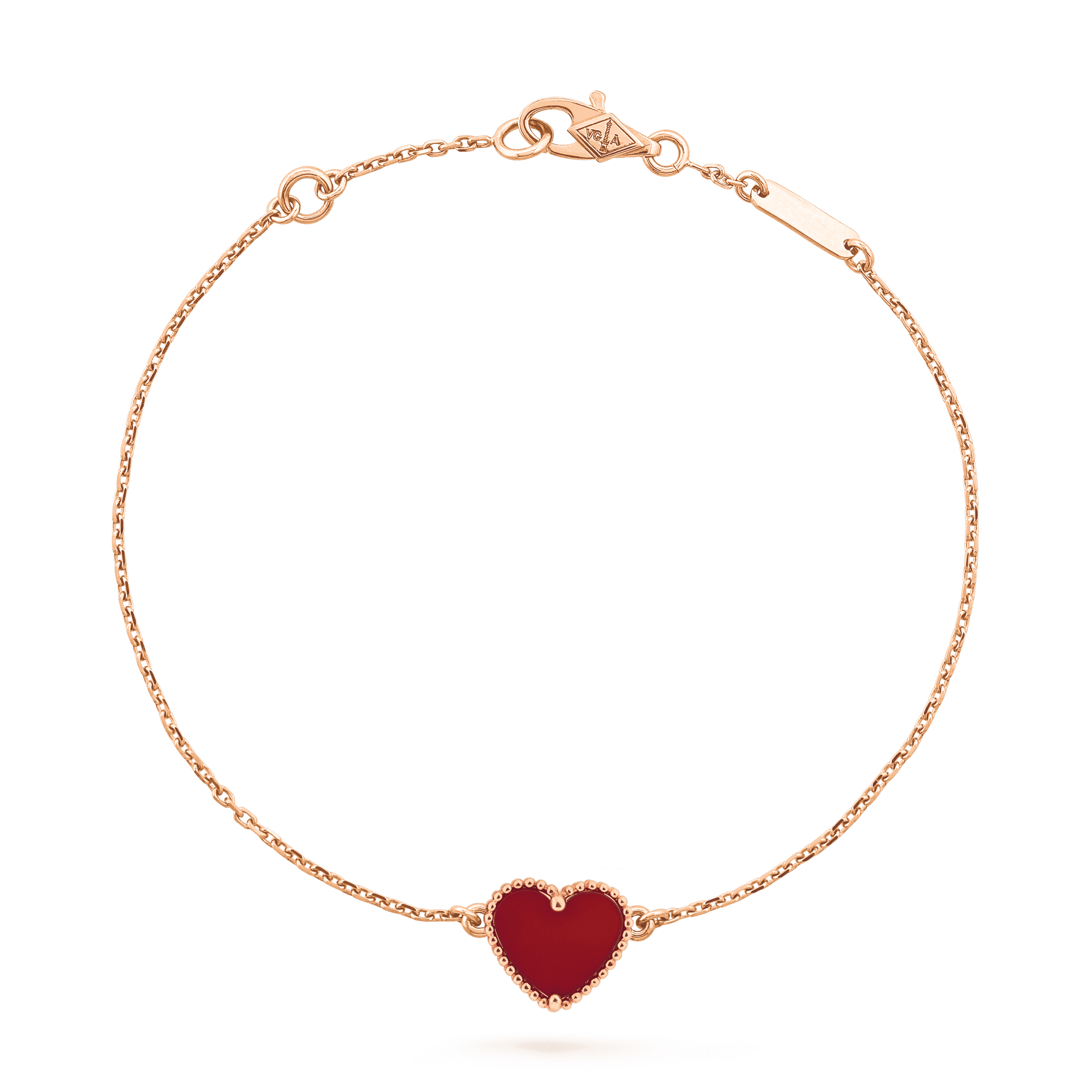 [Luxe]HEART CARNELIAN PINK GOLD BRACELET