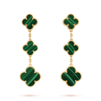 [Luxe]CLOVER MALACHITE 3 MOTIFS GOLD