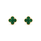 [Luxe]CLOVER MEDIUM 1 MOTIFS MALACHITE  EARRINGS