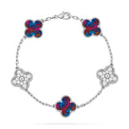 [Luxe]CLOVER 5 MOTIF COLOR GEMSTONES BRACELET COLLECTION