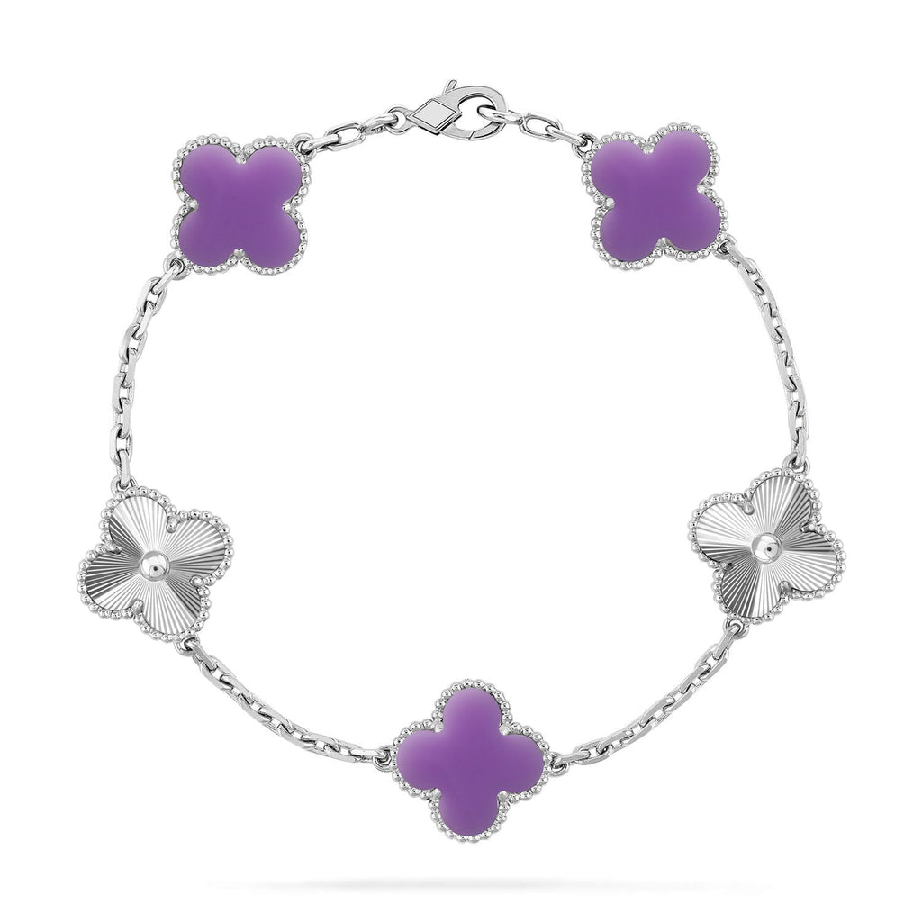 [Luxe]CLOVER 5 MOTIF LIGHT PURPLE BRACELET COLLECTION
