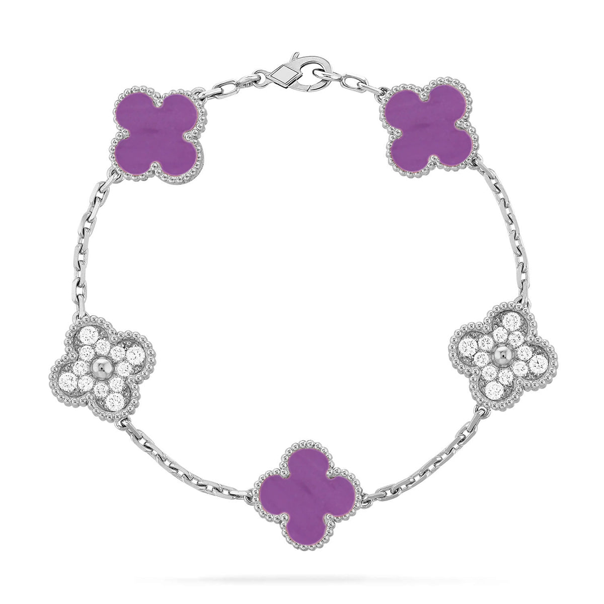 [Luxe] CLOVER 5 MOTIF VIOLET BRACELET COLLECTION