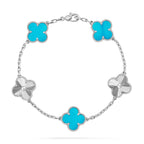 [Luxe] CLOVER 5 MOTIF TURQUOISE BRACELET COLLECTION