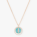 [LUXE]LUCKY MOVE 3 DIAMONDS TURQUOISE PINK GOLD DIAMOND NECKLACE