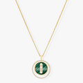 [LUXE]LUCKY MOVE 3 DIAMOND MALACHITE GOLD DIAMOND NECKLACE