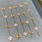 [Luxe]CLOVER 20 MOTIFS LASER PINK MOP NECKLACE
