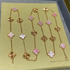 [Luxe]CLOVER 20 MOTIFS LASER PINK MOP NECKLACE