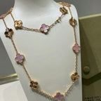 [Luxe]CLOVER 20 MOTIFS LASER PINK MOP NECKLACE