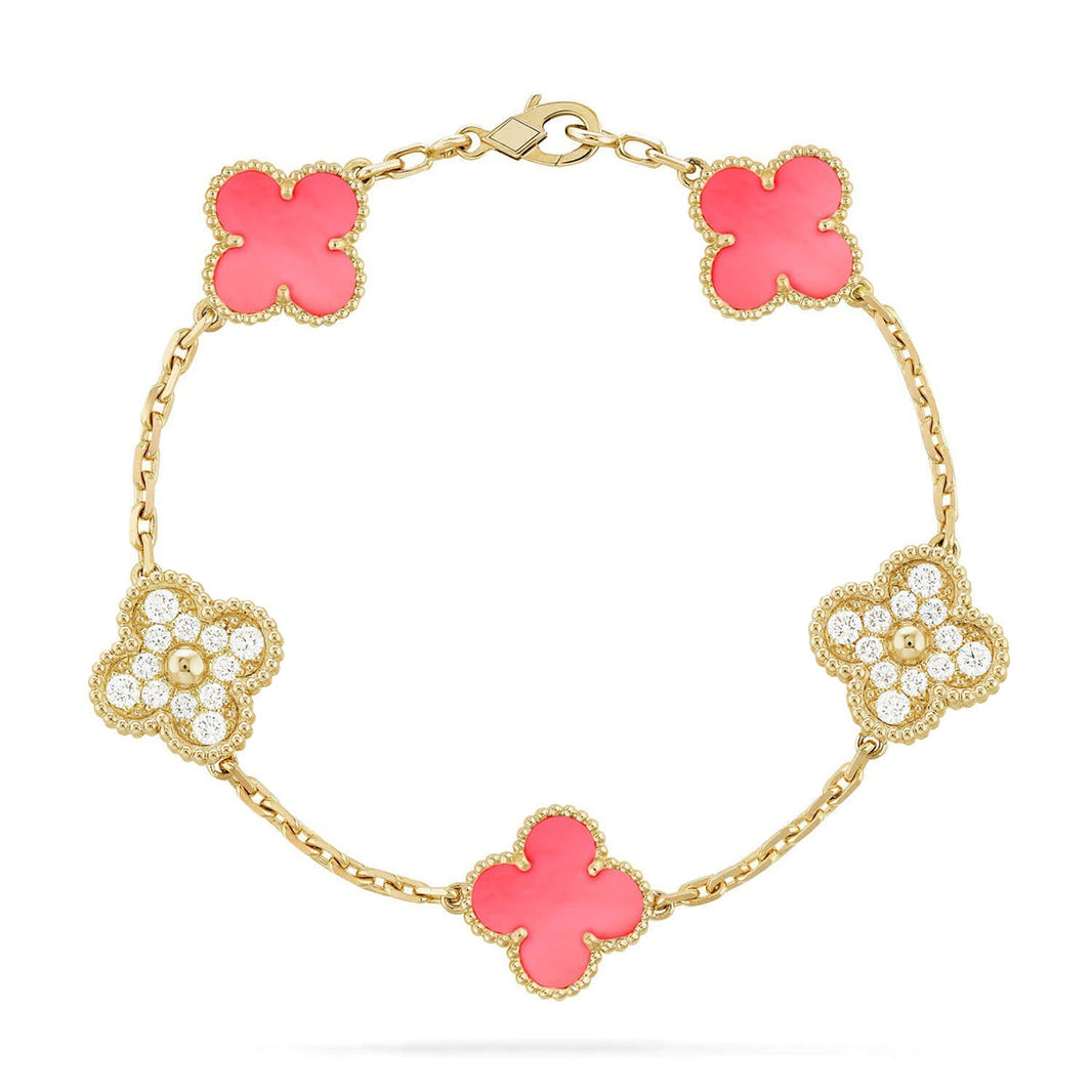 [Luxe] CLOVER 5 MOTIFS  PINK MOP BRACELET COLLECTION