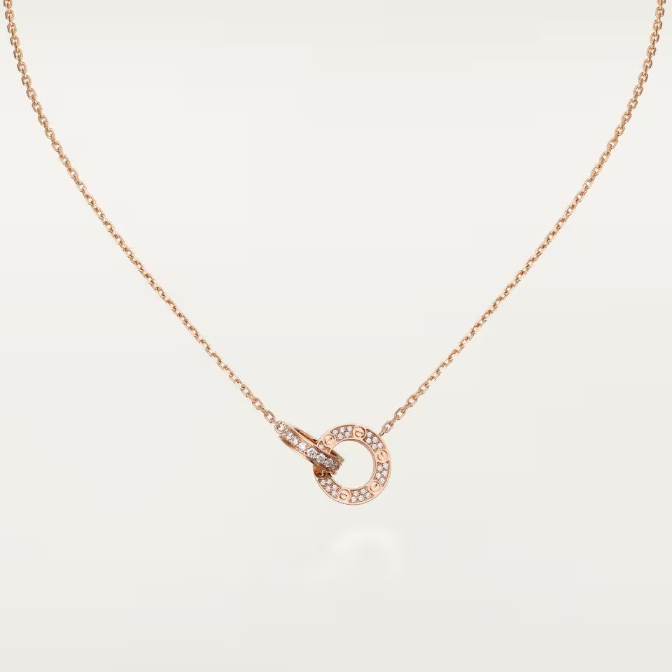 [Luxe Jewelry]LOVE  FULL DIAMOND PENDANT NECKLACE