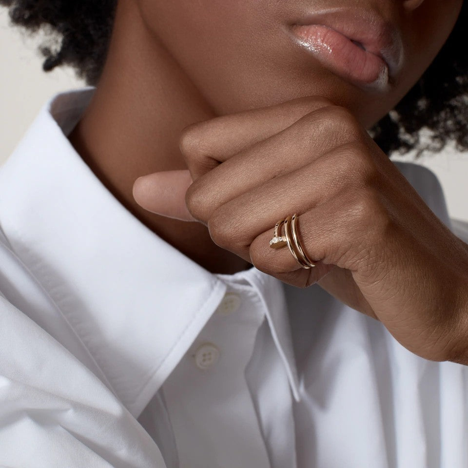 [Luxe Jewelry]JUSTE RING 4.8MM HALF DIAMOND