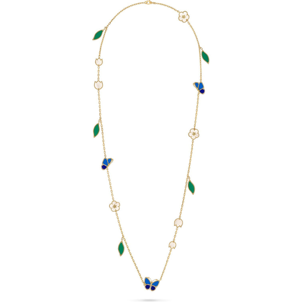 [Luxe]LUCKY SPRING BUTTERFLY 15 FLOWER NECKLACE