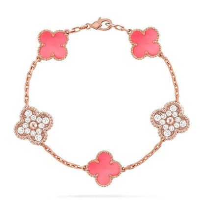 [Luxe] CLOVER 5 MOTIFS  PINK MOP BRACELET COLLECTION