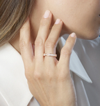 [Luxe] BAGUE ALLIANCE LIENS VIDENCE PAVÉE DIAMANTS 4 MM
