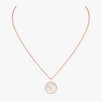 [LUXE]LUCKY MOVE 1 DIAMOND WHITE MOTHER OF PEARL PINK GOLD DIAMOND NECKLACE