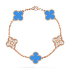 [Luxe] CLOVER 5 MOTIF BLUE AGATE BRACELET COLLECTION