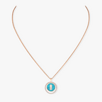 [LUXE]LUCKY MOVE 1 DIAMOND TURQUOISE PINK GOLD DIAMOND NECKLACE