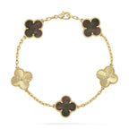[Luxe] CLOVER 5 MOTIF GRAY MOP BRACELET COLLECTION