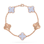 [Luxe] CLOVER 5 MOTIF PURPLE CHALCEDONY BRACELET COLLECTION
