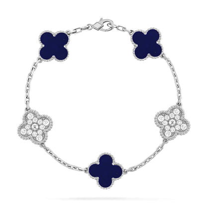 [Luxe]CLOVER 5 MOTIF LAPIS LAZULI BRACELET COLLECTION