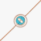 [LUXE]LUCKY MOVE TURQUOISE PINK GOLD DIAMOND BRACELET