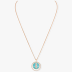 [LUXE]LUCKY MOVE 3 DIAMONDS TURQUOISE PINK GOLD DIAMOND NECKLACE