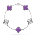 [Luxe]CLOVER 5 MOTIF LIGHT PURPLE BRACELET COLLECTION