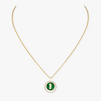 [LUXE]LUCKY MOVE 1 DIAMOND MALACHITE GOLD DIAMOND NECKLACE