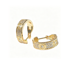 [Luxe Jewelry]LOVE 5.5MM DIAMOND PAVED EARRINGS