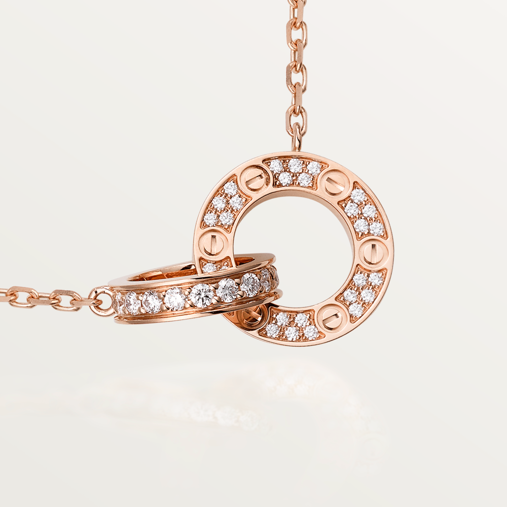 [Luxe Jewelry]LOVE  FULL DIAMOND PENDANT NECKLACE
