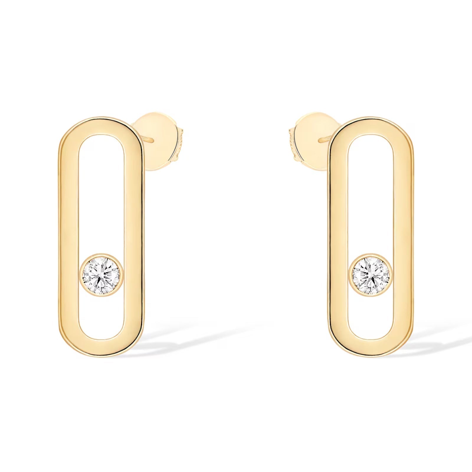 [LUXE]MOVE UNO SMALL 1 DIAMOND EARRINGS