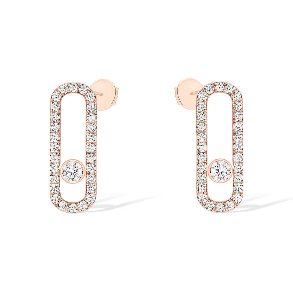 [LUXE]MOVE UNO STUD DIAMOND PAVED EARRINGS