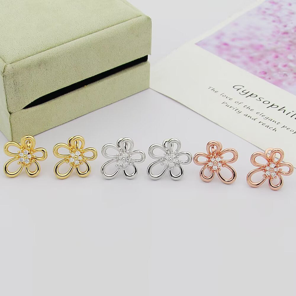 [Luxe JURI] FLOWERLACE EARRING 5 DIAMONDS