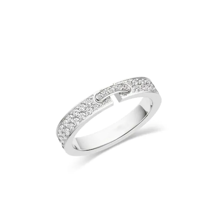 [Luxe] BAGUE ALLIANCE LIENS VIDENCE PAVÉE DIAMANTS 4 MM