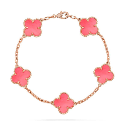 [Luxe] CLOVER 5 MOTIFS  PINK MOP BRACELET COLLECTION