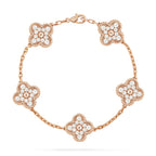 [Luxe] CLOVER 5 MOTIF FULL DIAMOND BRACELET COLLECTION