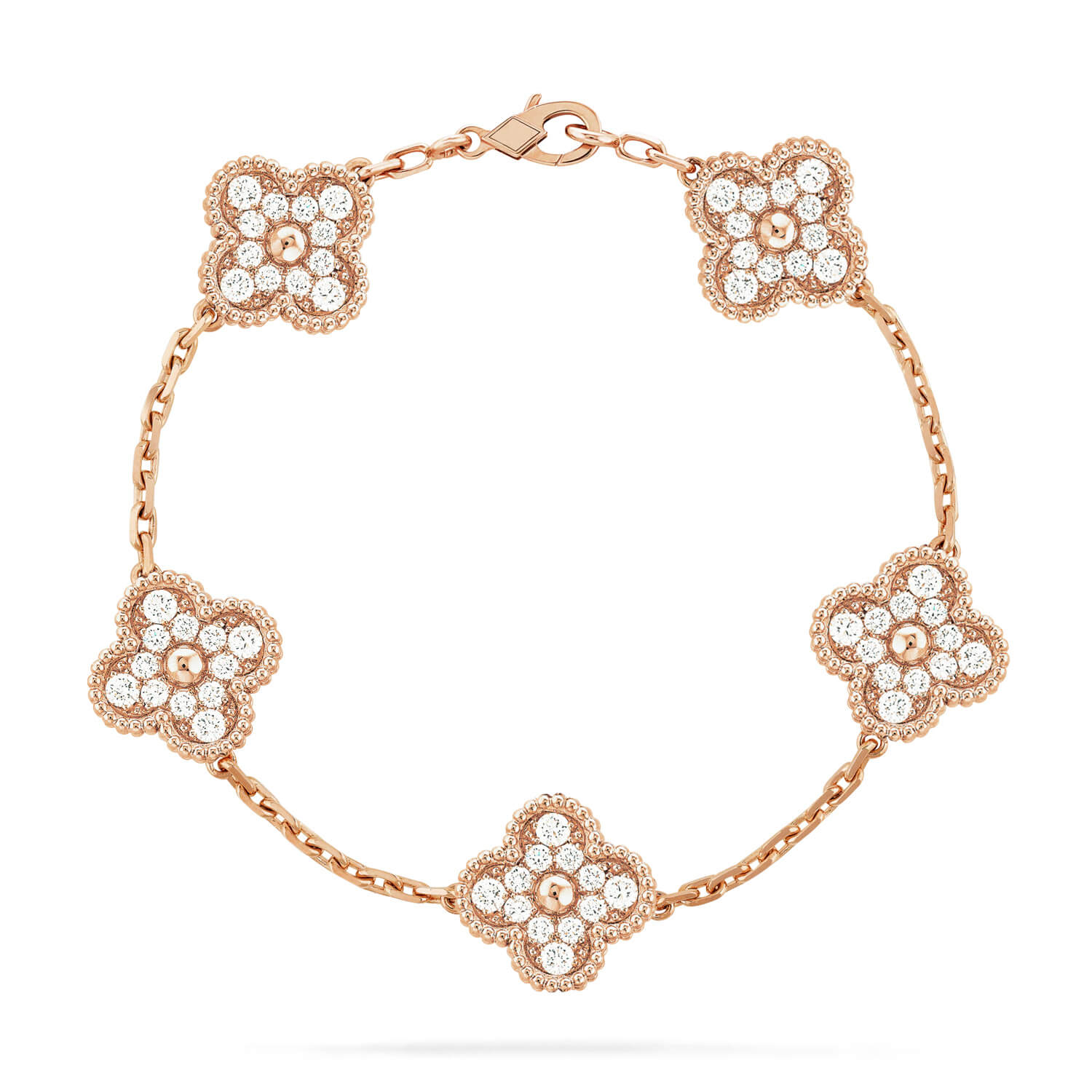 [Luxe] CLOVER 5 MOTIF FULL DIAMOND BRACELET COLLECTION