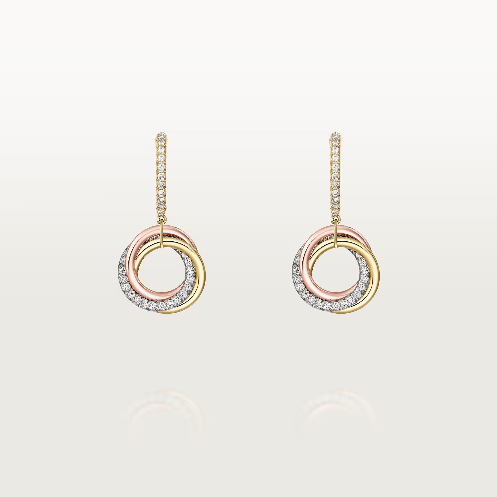 [Luxe Jewelry]TRINITY HALF DIAMOND  EARRINGS
