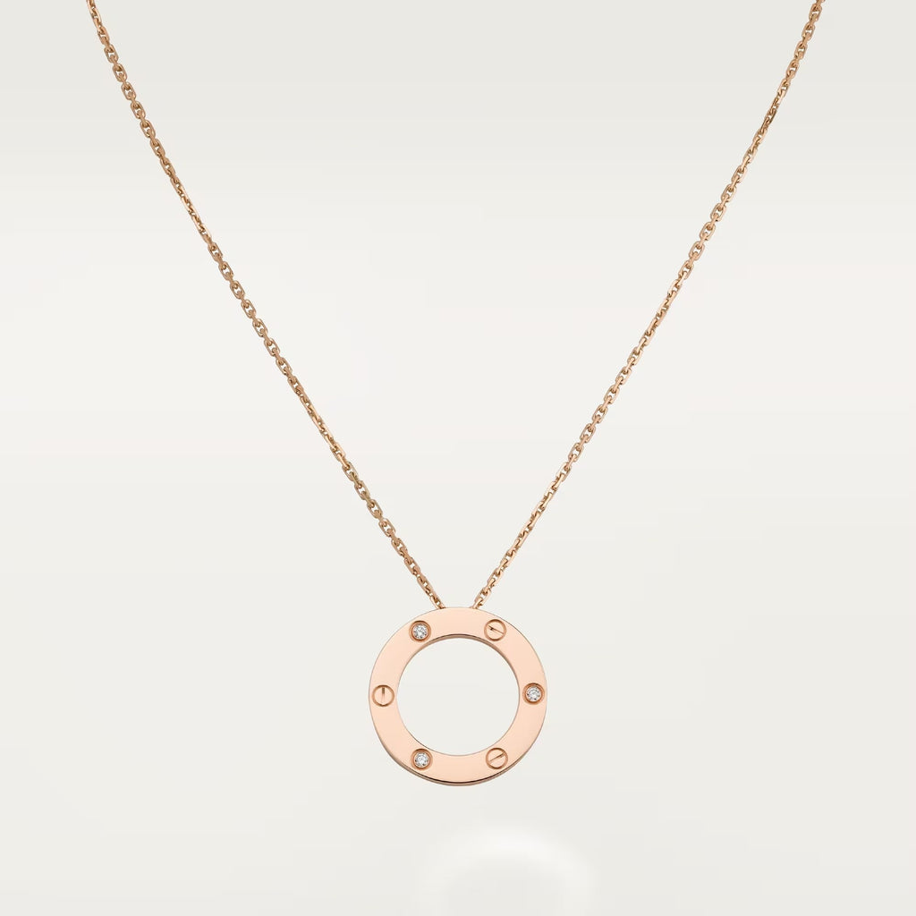 [Luxe Jewelry]LOVE NECKLACE 16MM 3 DIAMONDS