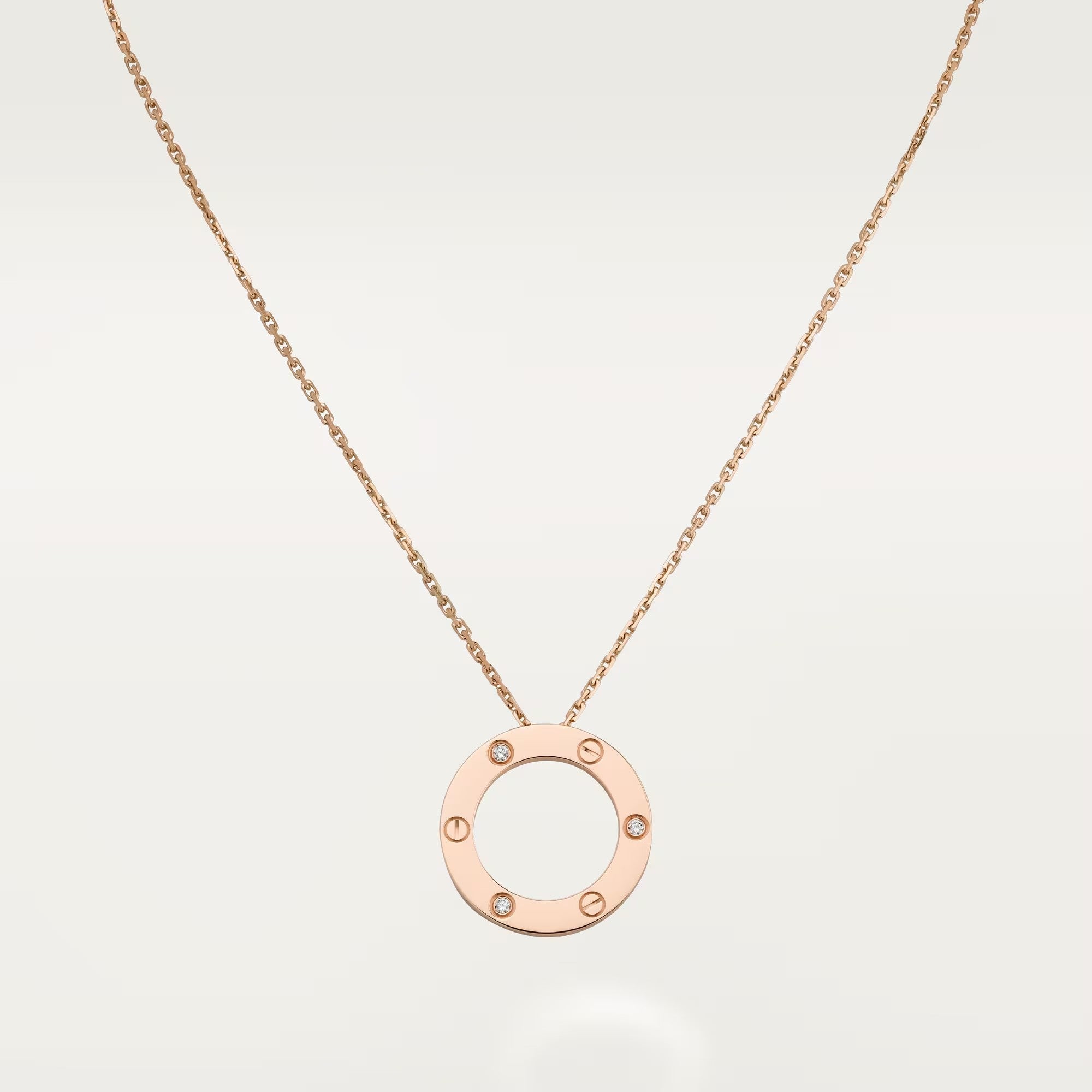 [Luxe Jewelry]LOVE NECKLACE 16MM 3 DIAMONDS