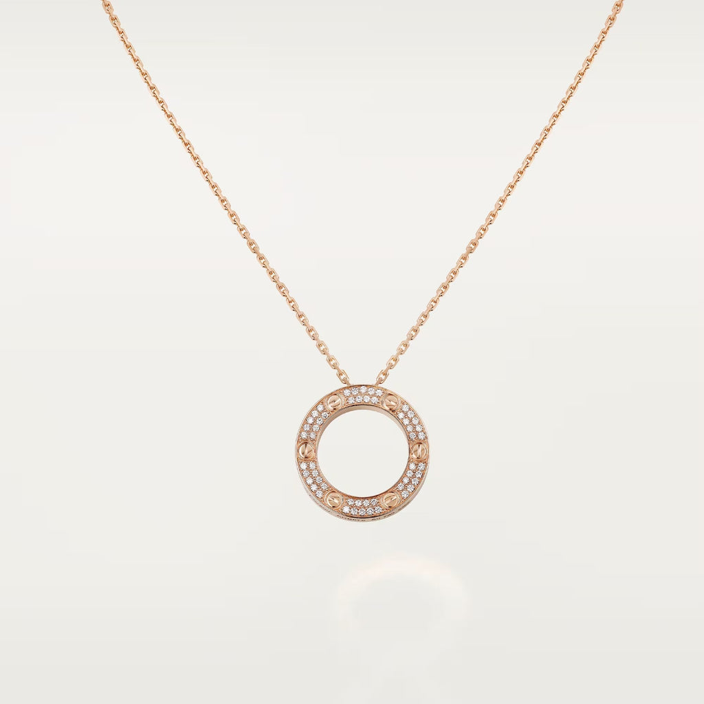 [Luxe Jewelry]LOVE NECKLACE 16MM  FULL DIAMOND