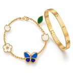 [LUXE] Lucky Spring Butterfly 5-Motif & LOVE Unlimited Bracelet Stack Set