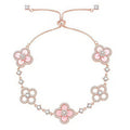 [Luxe]CLOVER 5 MOTIF PINK BLUE RED WHITE BRACELET