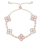 [Luxe]CLOVER 5 MOTIF PINK BLUE RED WHITE BRACELET