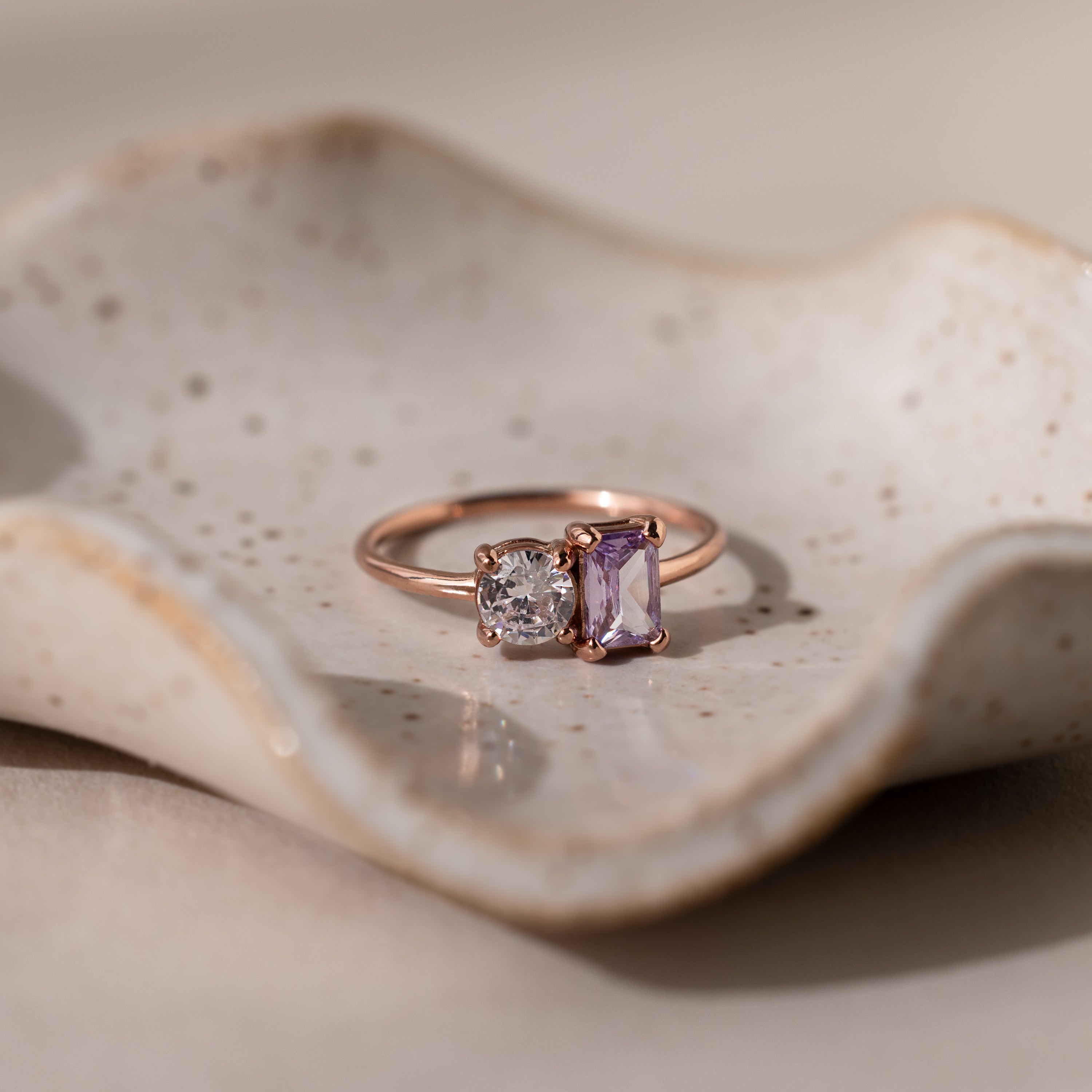 Toi et Moi Emerald Birthstone Ring