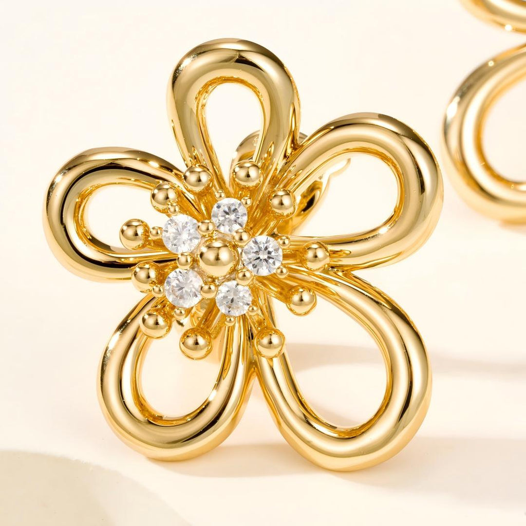 [Luxe JURI] FLOWERLACE EARRING 5 DIAMONDS