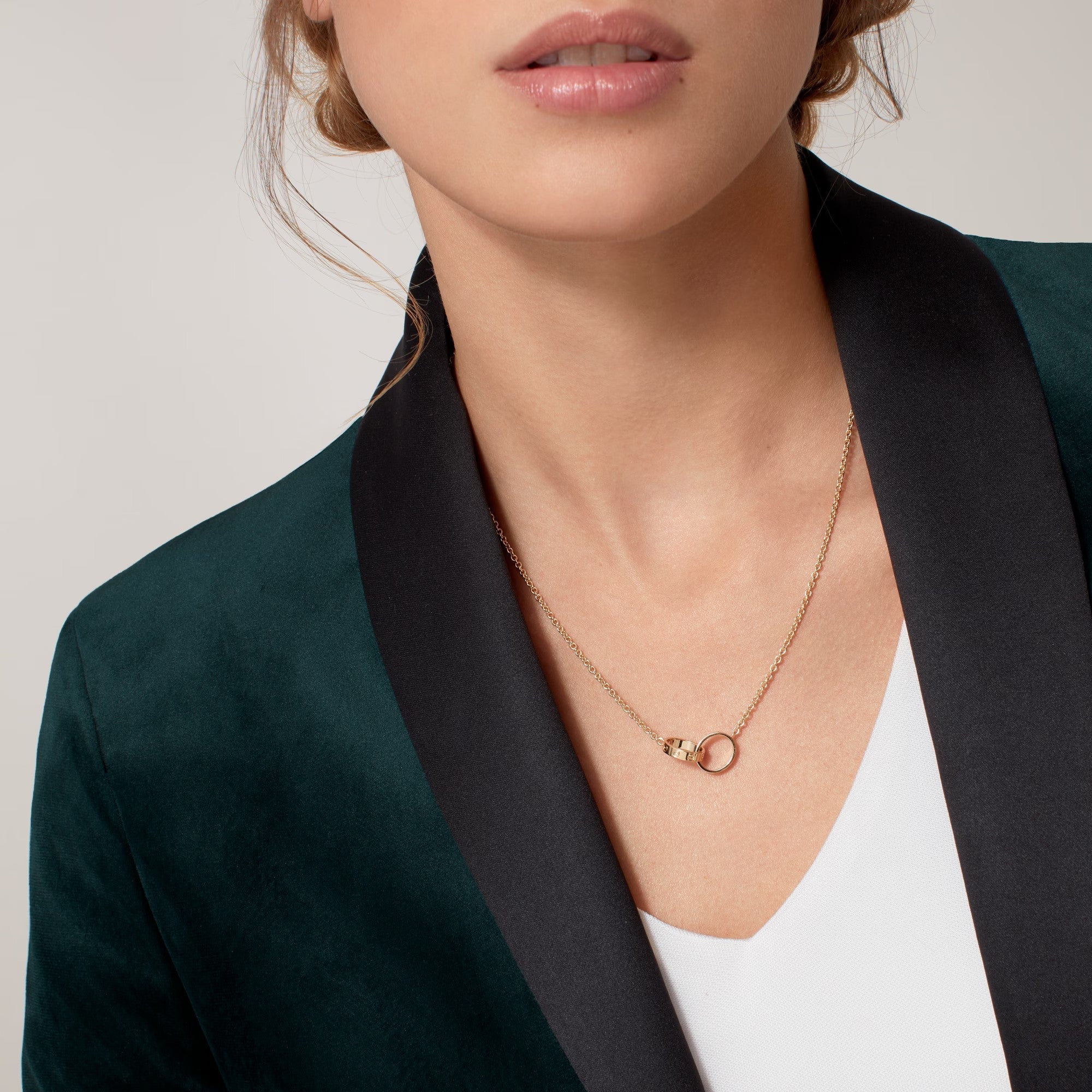 [Luxe Jewelry]LOVE DOUBLE RING NECKLACE