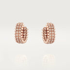 [Luxe Jewelry]CLASH 9.2MM FULL DIAMOND DOUBLE ROW EARRINGS