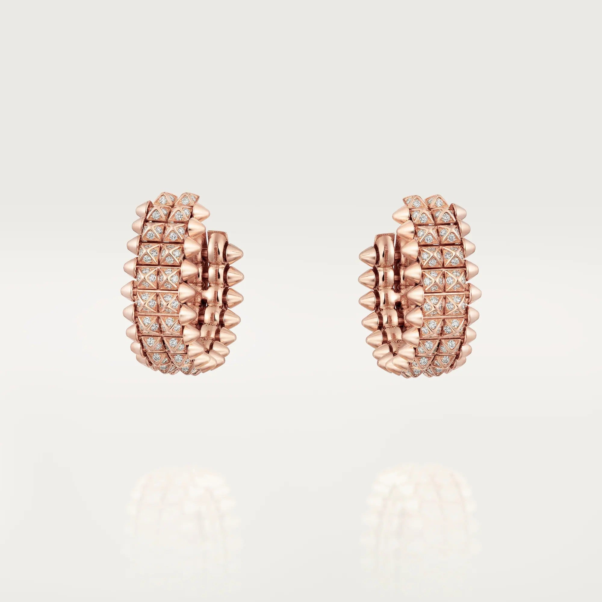 [Luxe Jewelry]CLASH 9.2MM FULL DIAMOND DOUBLE ROW EARRINGS