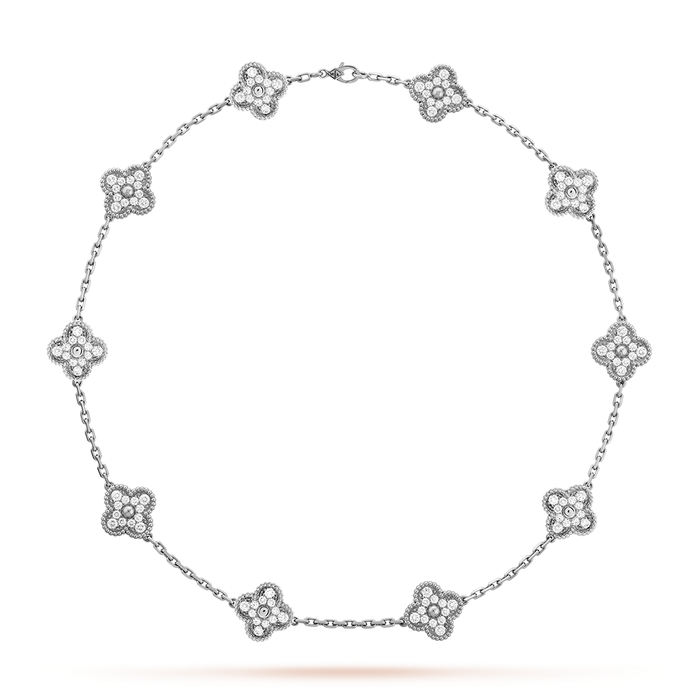 [Luxe]CLOVER 10 MOTIFS DIAMOND NECKLACE